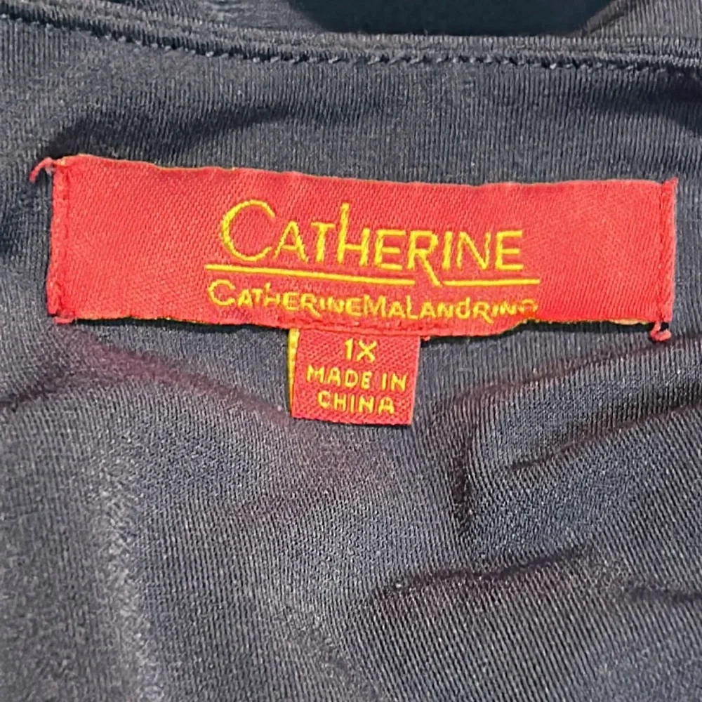 Catherine Malandrino faux Wrap Jersey Knit Office Casual Navy Dog Show Dress  1X - Picture 12 of 15